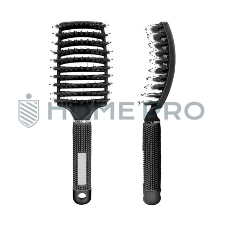 Escova De Pentear Cabelo E Desembaraçar Raquete Profissional - Preto