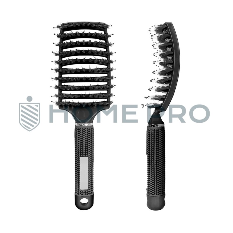Escova De Pentear Cabelo E Desembaraçar Raquete Profissional - Preto