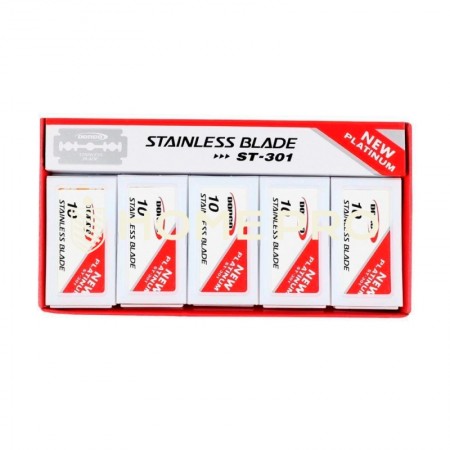 Dorco ST301 Platinum - Cuchillas de afeitar extra de doble filo, 100 unidades, paquete de