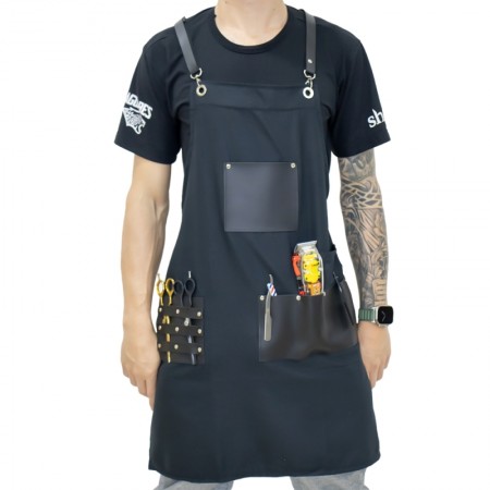 Delantal cuerina color negro