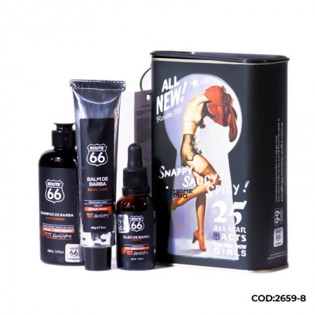 Kit de Barba na Lata - (5 productos) - Snappy - Route 66 | Viking Brand