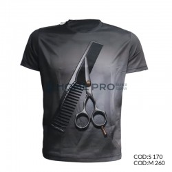 Camiseta de barbeiro tamanho m