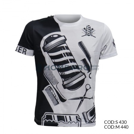 Camiseta de barbeiro tamanho m