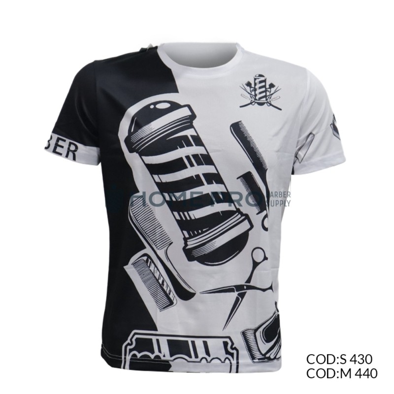 Camiseta de barbeiro tamanho m