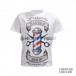 Camiseta de barbeiro tamanho m