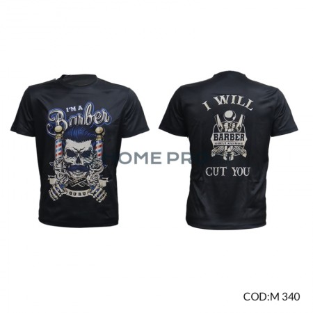 Camiseta de barbeiro tamanho m