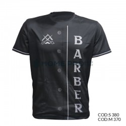 Camiseta de barbeiro tamanho m