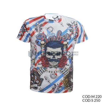 Camiseta de barbeiro tamanho m