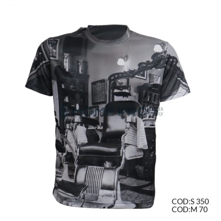 Camiseta de barbeiro tamanho m