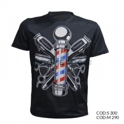 Camiseta de barbeiro tamanho m