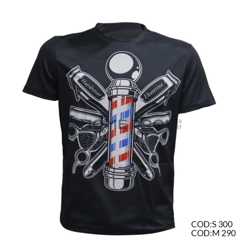 Camiseta de barbeiro tamanho m