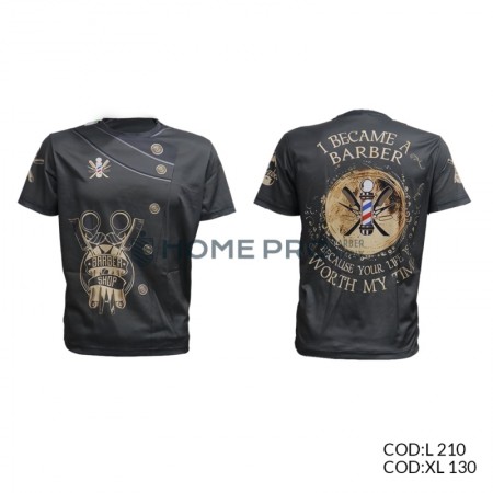 Camiseta de barbeiro, tamanho l