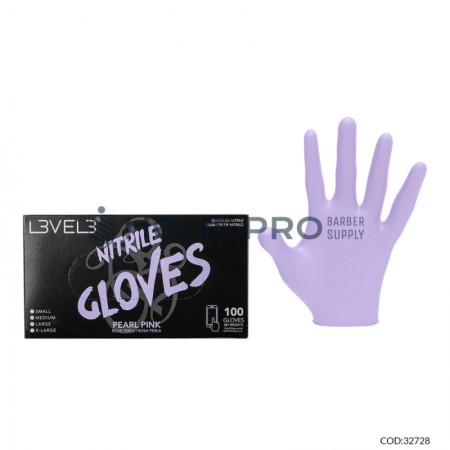 Guantes de nitrilo l3vel 3 color lavanda tamaño p 100 unidades