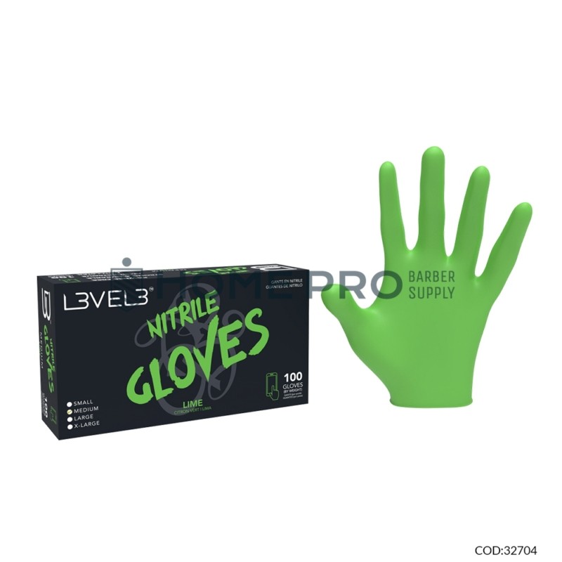 Luvas de nitrilo l3vel 3 verde-limão tamanho xl 100 unidades