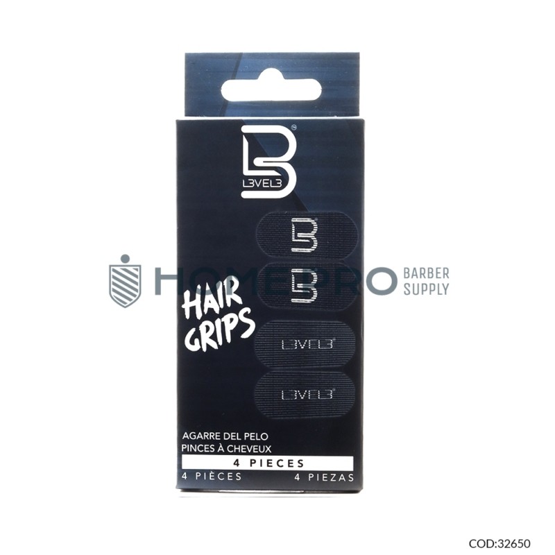 Grips para el cabello con velcro L3VEL 3 4 unidades