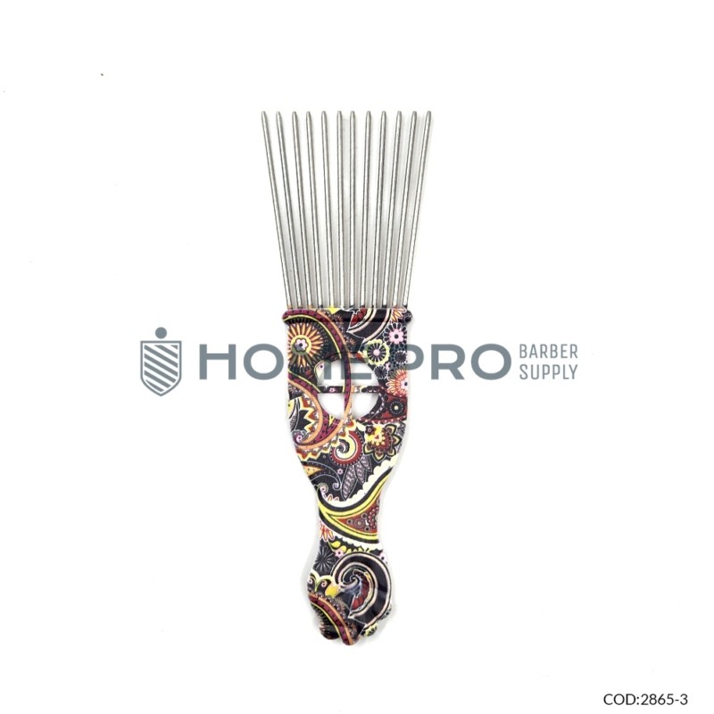 Pente afro metal colorido cod6332