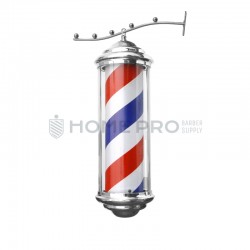 barber pole prateado iluminado giratório pendente 45 cm 110v