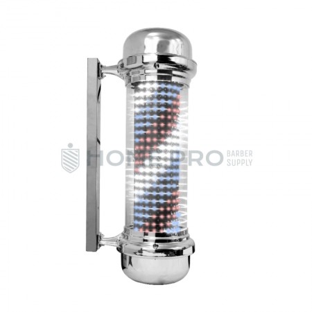 Barber pole led plateado de 68 cm 110v