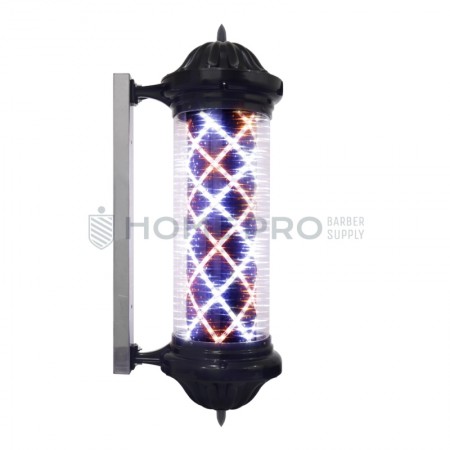 Barber pole preto led iluminado 80cm 110v