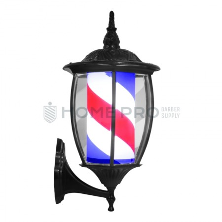 Barber pole giratorio iluminado negro 58cm 110v