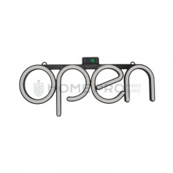 Cartel led estilo neón open blanco 40cm x 15cm