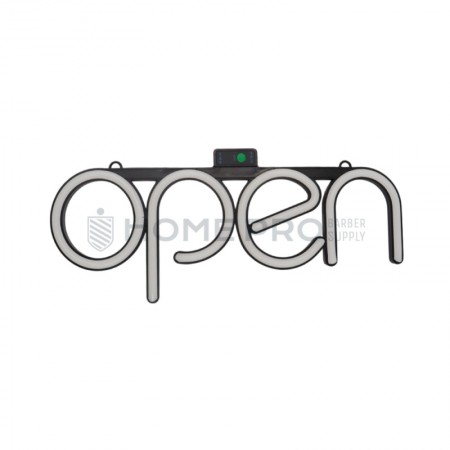 Cartel led estilo neón open blanco 40cm x 15cm