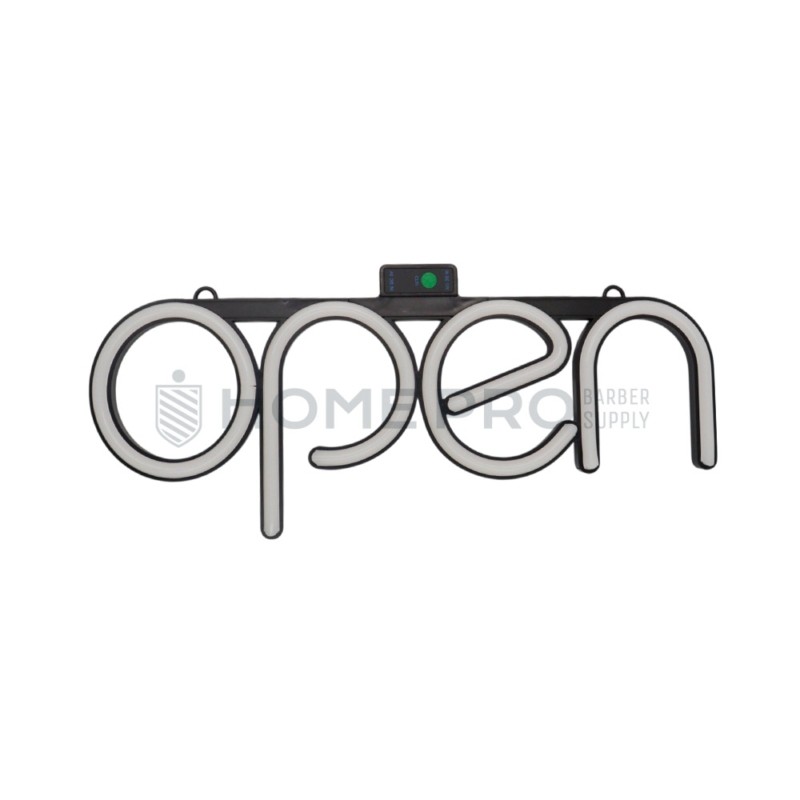 Cartel led estilo neón open blanco 40cm x 15cm