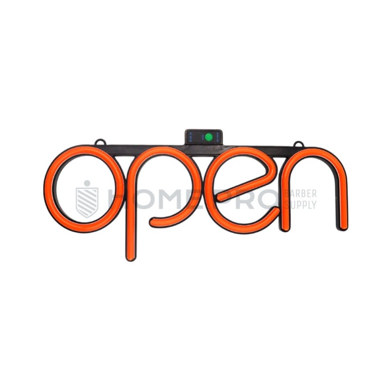 Cartaz led estilo neón open Vermelho 40cm x 15cm