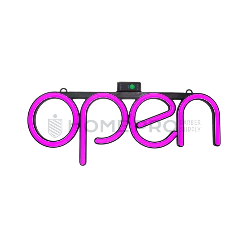 Cartel led estilo neón open Rosa 40cm x 15cm