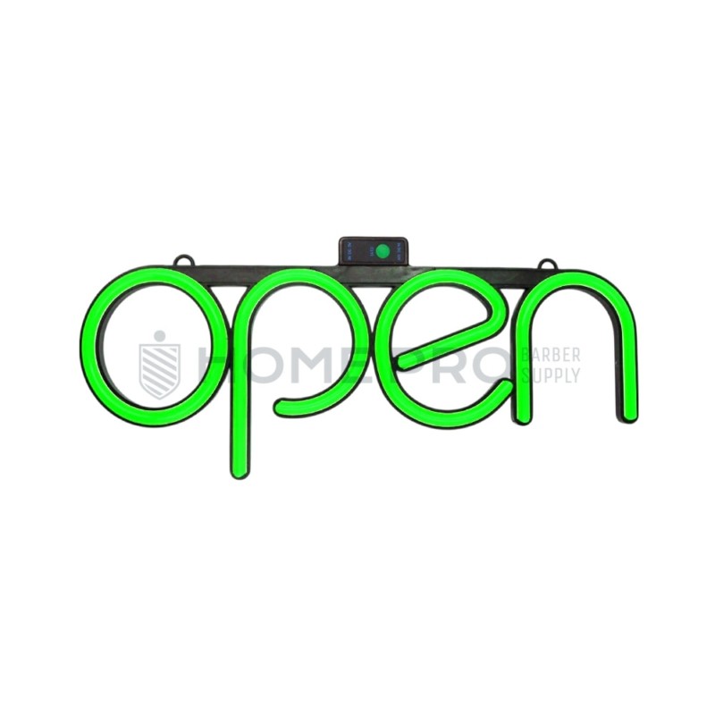 Cartel led estilo neón open Verde 40cm x 15cm