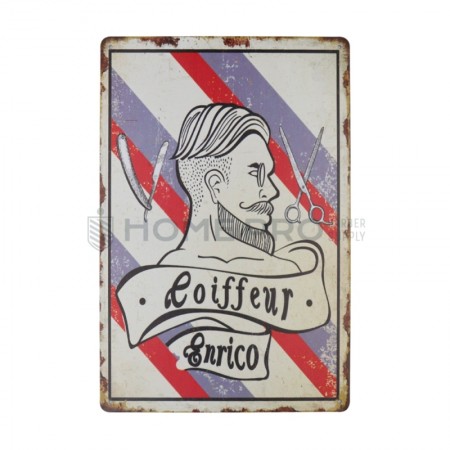 Placa decorativa Vintage de Barberia 20cm x 30cm