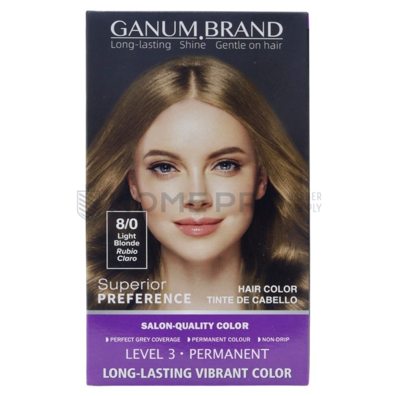 Ganum brand hair color 8/0 louro claro