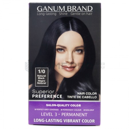 Ganum Brand Hair color 1/0 Negro natural