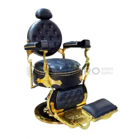 SILLÓN DE BARBERÍA LM PRO: DORADO Y NEGRO