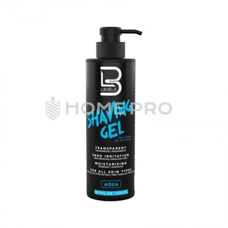GEL DE AFEITADO TRANSPARENTE SHAVING GEL AQUA 500ml L3VEL3