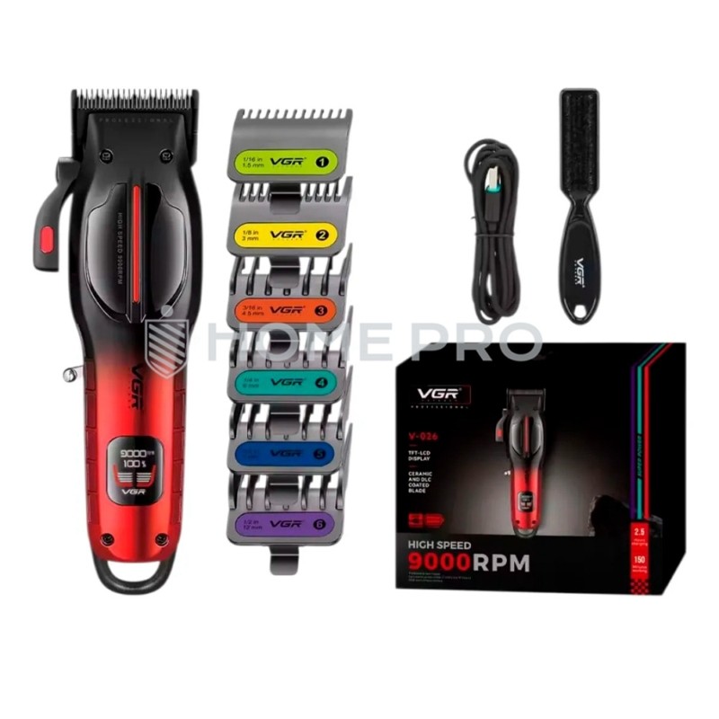 Máquina de cortar cabelo Vgr V-026 - Vermelha/Preta