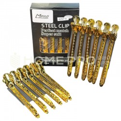CLIPE DE AÇO LMPRO, 12 UNIDADES, DOURADO - 9.5 CM